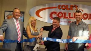 collision repair colonie ribbon cutting